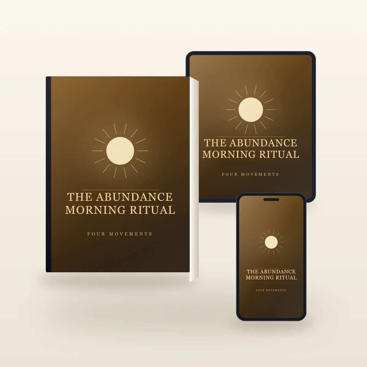 The Abundance Morning Ritual: the guide, the printable pages and the sunrise audio.